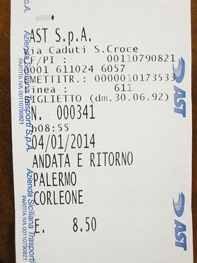 コルレオーネ村行きのチケット