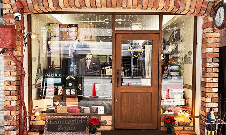 テーラーダンディ大阪の店舗正面2　フルオーダーメイドスーツの高級老舗仕立て屋