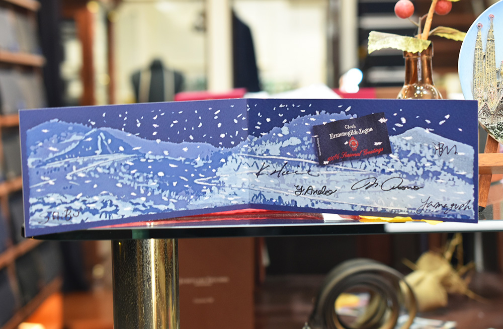 テーラーダンディ大阪のウィンドウ　クリスマスカード