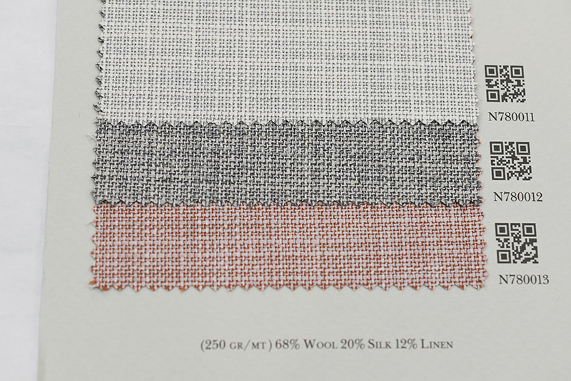 ロロ・ピアーナ「SUMMER TIME」ウール・シルク・リネンのプレーンカラー服地(N780011〜13)