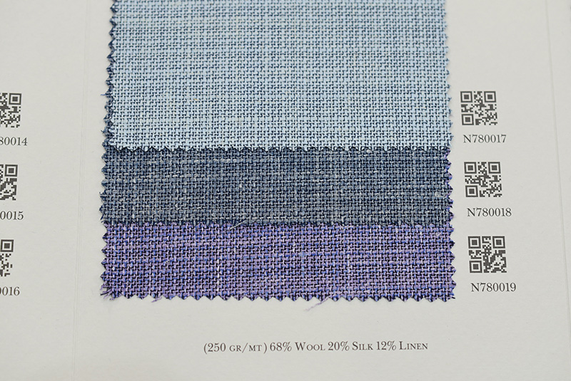 ロロ・ピアーナ SS2026 ブルーとラベンダーのグラデーションが美しいジャケット服地(N780017〜19)