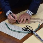 大阪でゼニアのフルオーダースーツを採寸から型紙作製まで担当